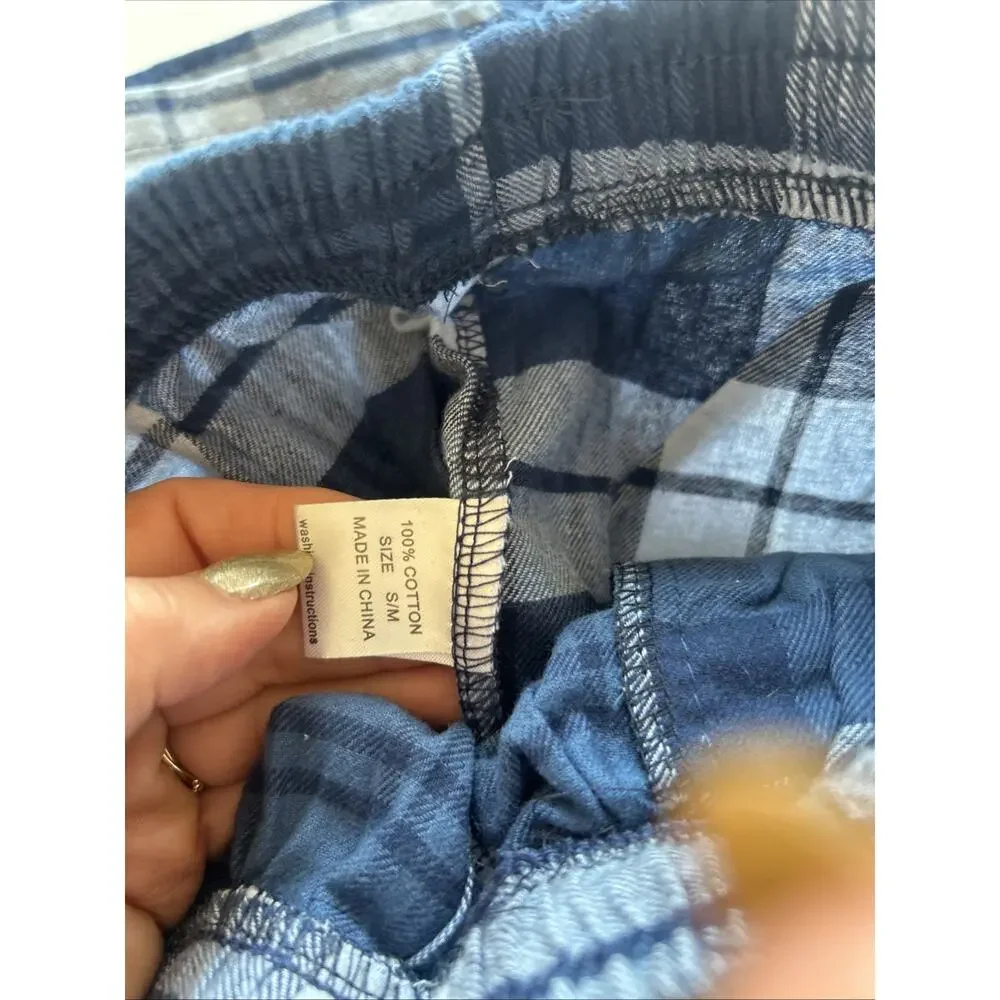 Leisure Boys Navy Tee Plaid Lounge Pajama Set 2pc Size M US